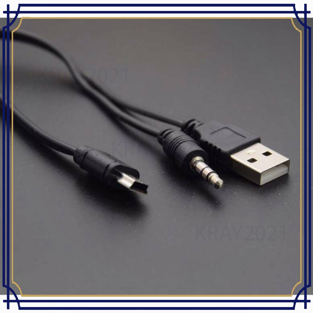 Kabel Mini USB ke USB + AUX 3.5mm Audio Cabl - CB233