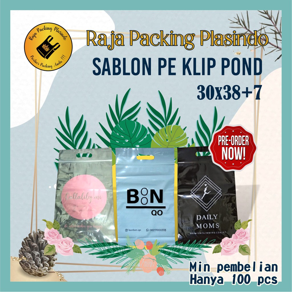 Plastik Sablon Plastik Klip Uk 30x38+7 Pond Plastik Olshop Plastik klip baju / sablon plastik / plas