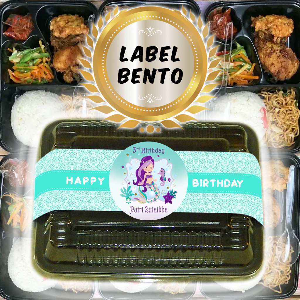 

MERMAID - LABEL BENTO / LABEL AQIQAH / LABEL NASI BENTO ULTAH ULANG TAHUN