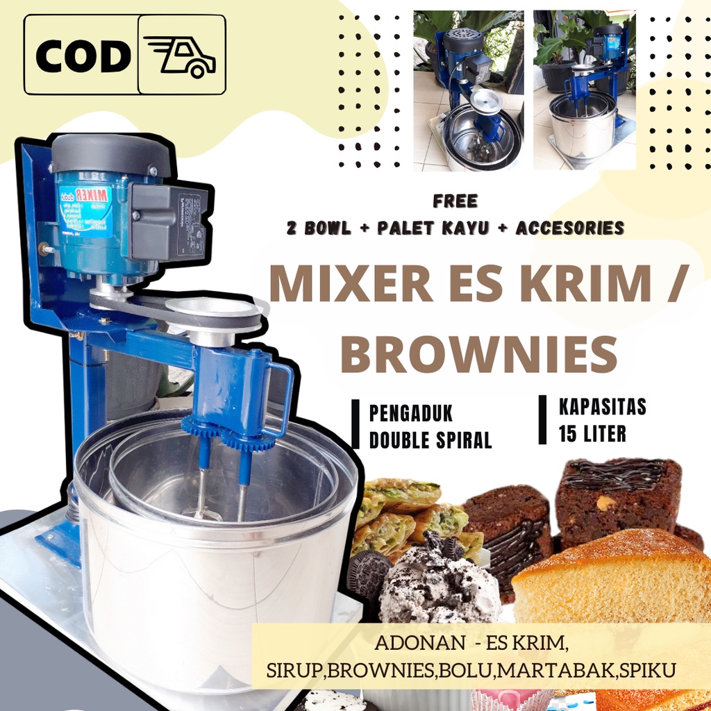 mixer adonan roti BOLU / MIXER KUE ADONAN / MESIN PENGADUK ADONAN KENTAL