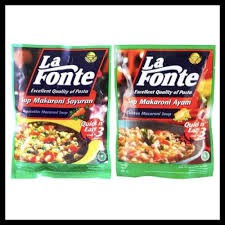 

LA FONTE Sup Pasta Makaroni Rasa Ayam dan Rasa Sayuran 40gr