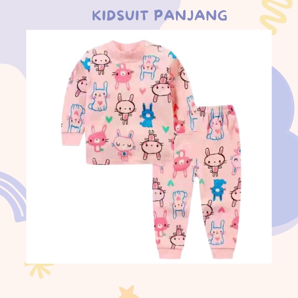 HappyOliver KIDS SUIT PANJANG H5 Setelan Anak Bahan Kaos Lengan Berkualitas Import cewek cowok NEW6