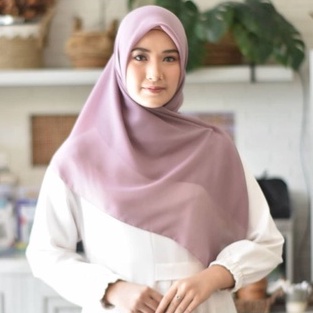 Hijab Bella Square II Hijab Segiempat Bella Square II Hijab Pollycotton II Kerudung II Jilbab-MAUVE