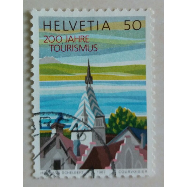 

(AA) Perangko Swiss 1987 Tourism - Zyt Tower, Zug Used