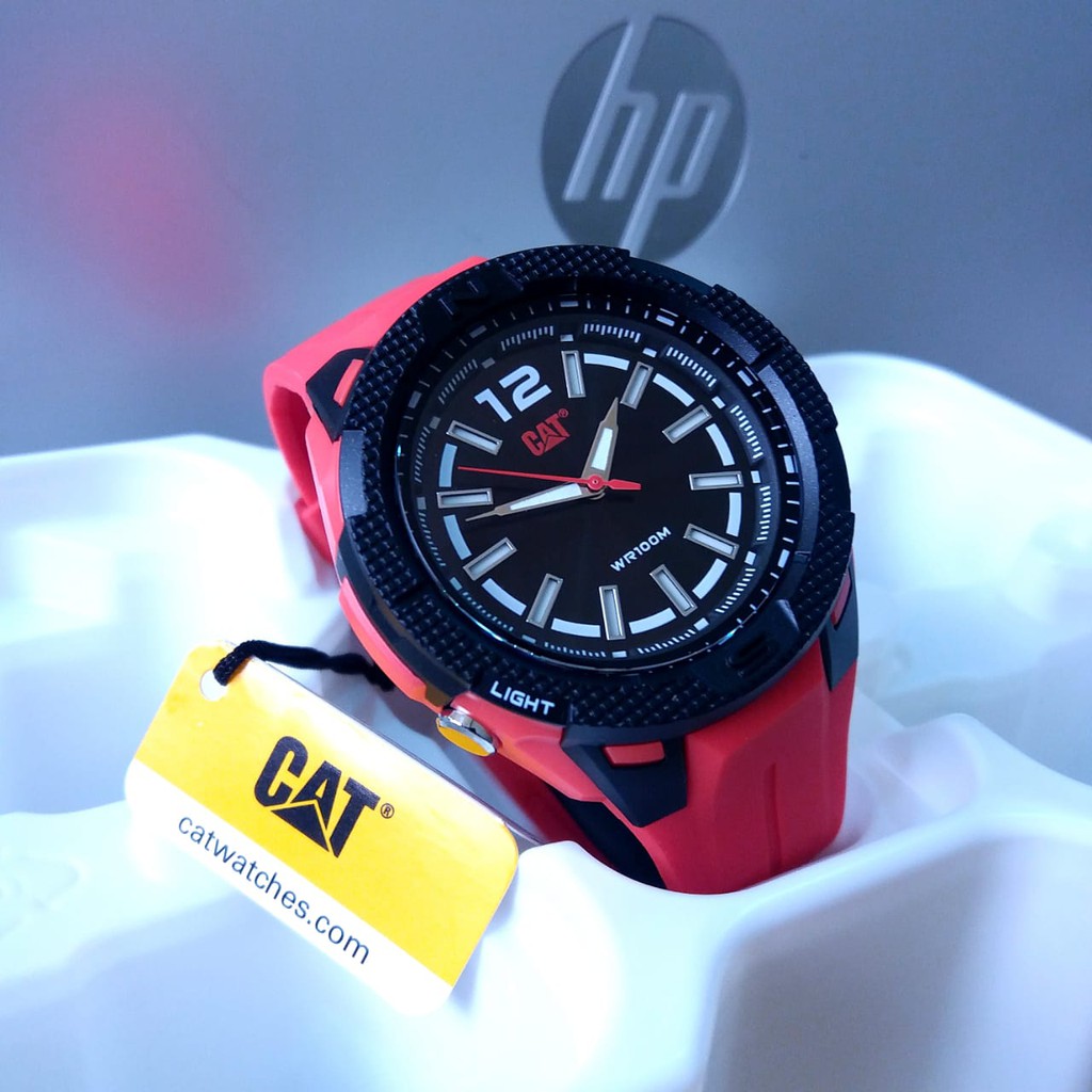 JAM TANGAN PRIA CATERPILLAR CAT P9.160.28.121 BLACK RED ORIGINAL