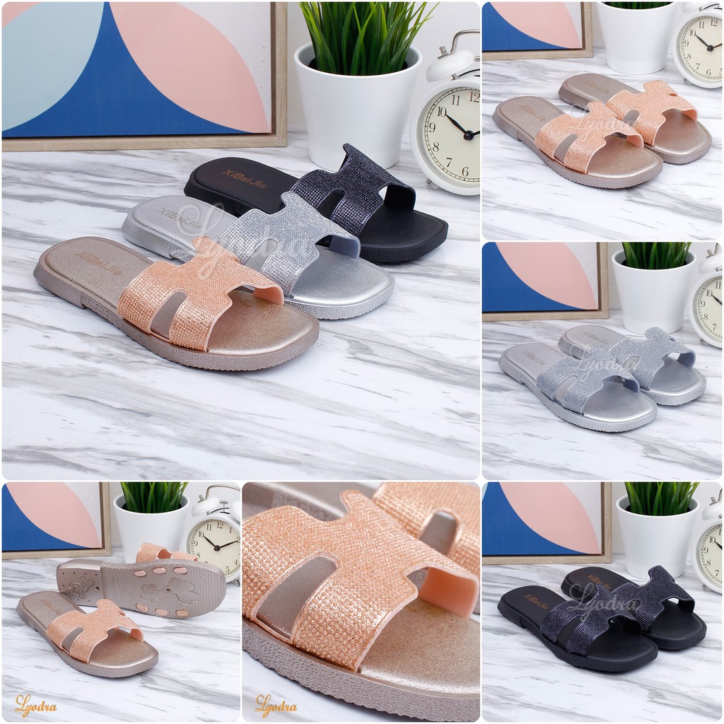 Lyodra Lilliana Flip Flop Jelly Shoes Import LDR917 Real Pict TANPA KOTAK SEPATU