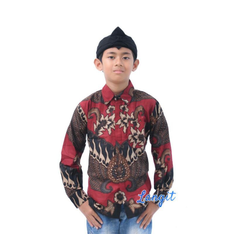 Kemeja batik anak lengan panjang usia 2-12th termurah dan berkualitas tinggi (realpict) dengan foto