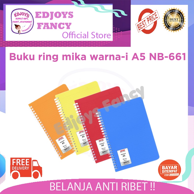 

Buku ring spiral mika bergaris Ruled Notebook Diary Agenda Buku Catatan Bergaris Joyko NB-661 60 hal