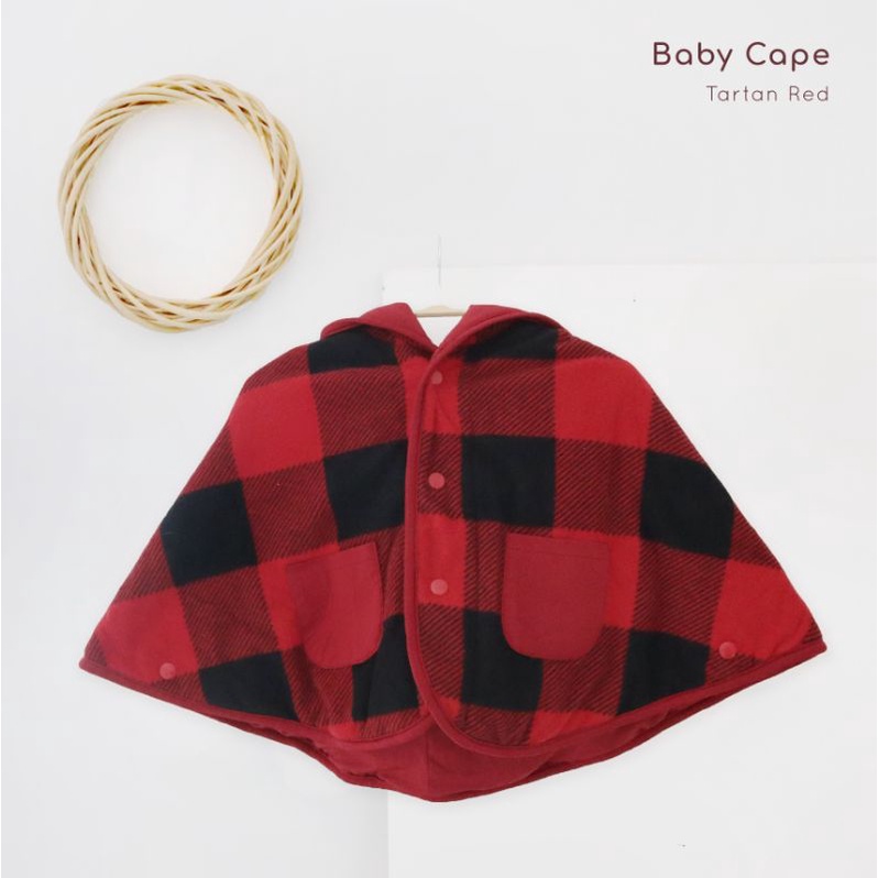CuddleMe Baby Cape Original Cuddle Me Jaket Mantel Anak Bayi Balita Laki Laki Perempuan Boy Girl Cowok Cewek 0 6 12 Bulan 1 2 3 Tahun-Tartarn Red