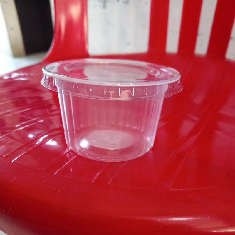 gelas puding / cup puding plastik 120ml gelombang hanya gojek / grab