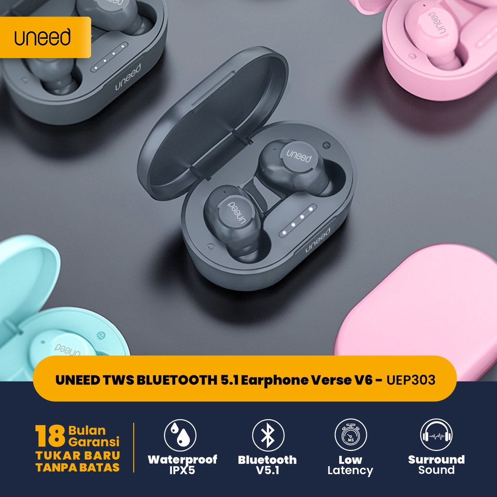 Uneed TWS Bluetooth 5.1 Earphone Verse V6 - UEP303