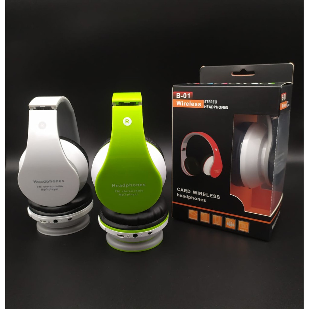 Headphone Bluetooth Gaming Wireless Headset B-01 Headphone Kekinian Praktis Bisa Dilipat 5in1