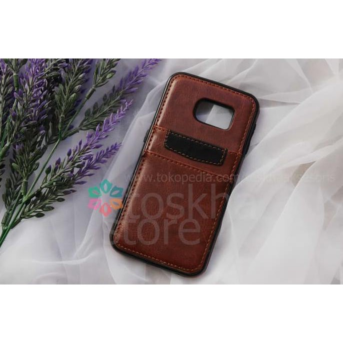 CHASING LEATHER CASE SAMSUNG S7 EDGE WITH CARD SLOT KODE SERI 972 BACA.3