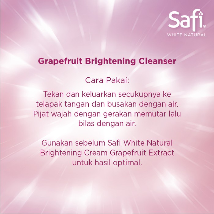 SAFI WHITE NATURAL BRIGHTENING CLEANSER GRAPEFRUIT EXTRACT SABUN CUCI MUKA 100GR