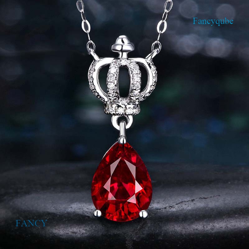 Kalung Rantai Liontin Mahkota Hias Kristal Cubic Zirconia AAA Ala Korea Untuk Wanitapesta