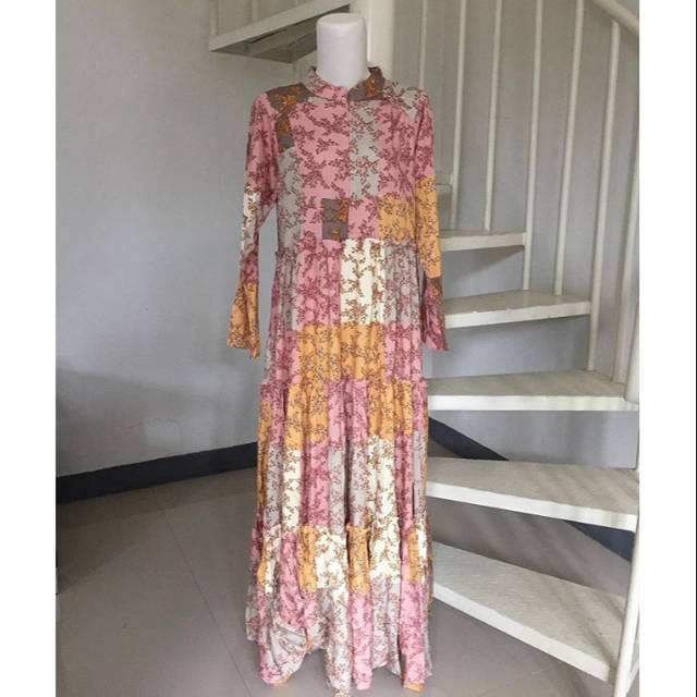 Maxi Dress bunga ala Zara Bangkok bisa Busui / Dress floral BKK nagita