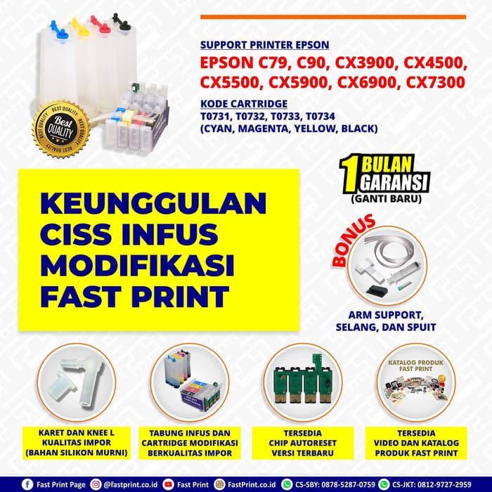 Fast Print CISS Infus Modifikasi Epson CX5500 Kosongan
