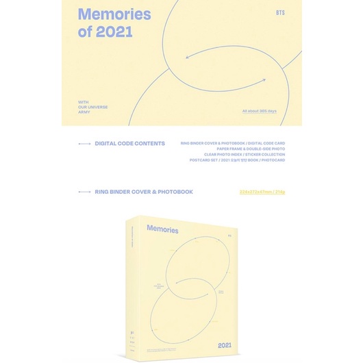 [ Ready stok] BTS Weverse Memories of 2021 DVD/Bluray/Digital Code