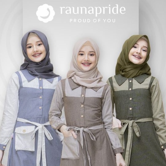 Gamis remaja syari syar'i terbaru 2022, warna kalem memikat, Raunapride GR 03