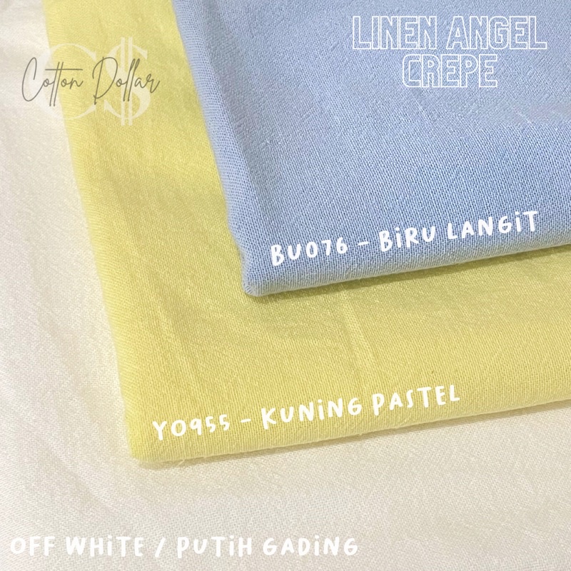 KAIN LINEN ANGEL CREPE FULL COTTON PREMIUM GRADE A | YARD ECERAN / GROSIR / ROLL / METERAN