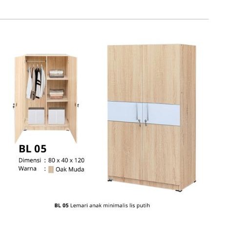 JTR - LEMARI PAKAIAN ANAK KAYU GANTUNG MINIMALIS