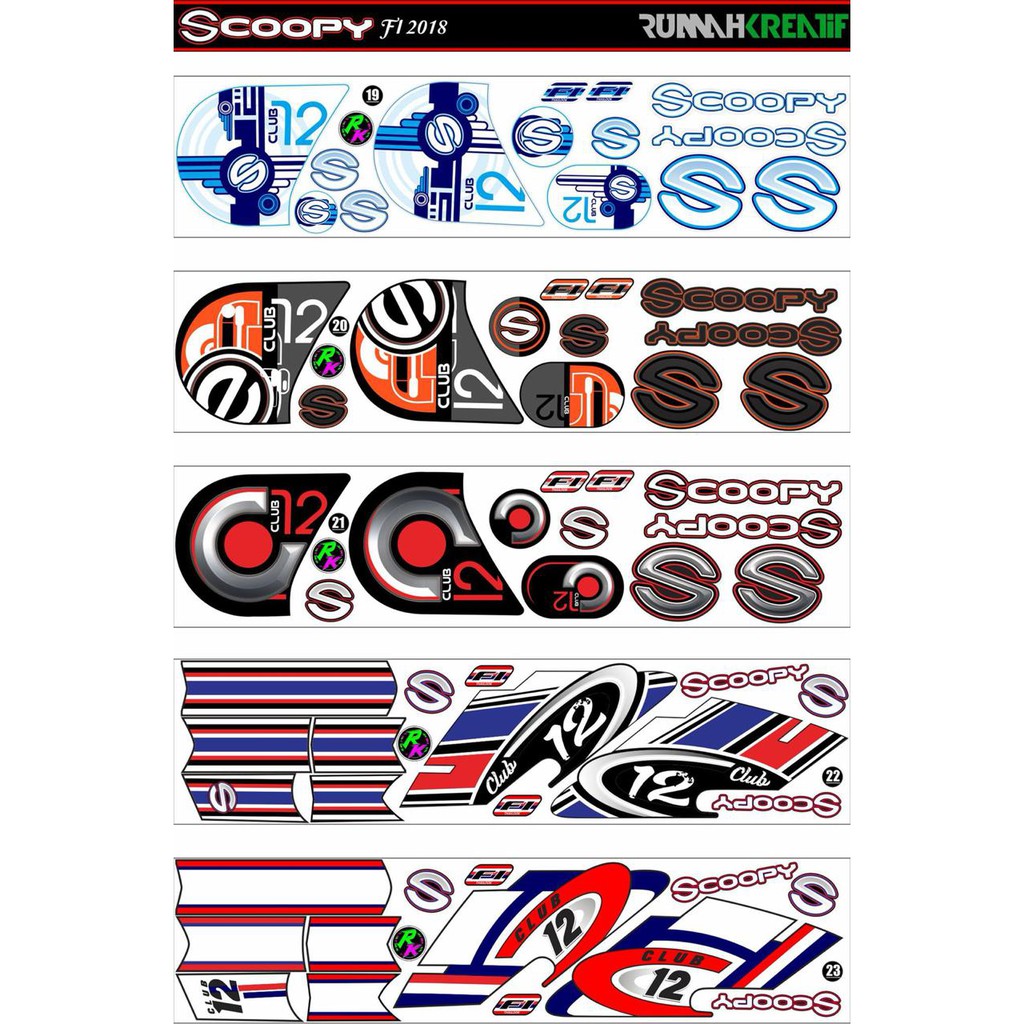stiker striping scoopy fi 2018 modifikasi