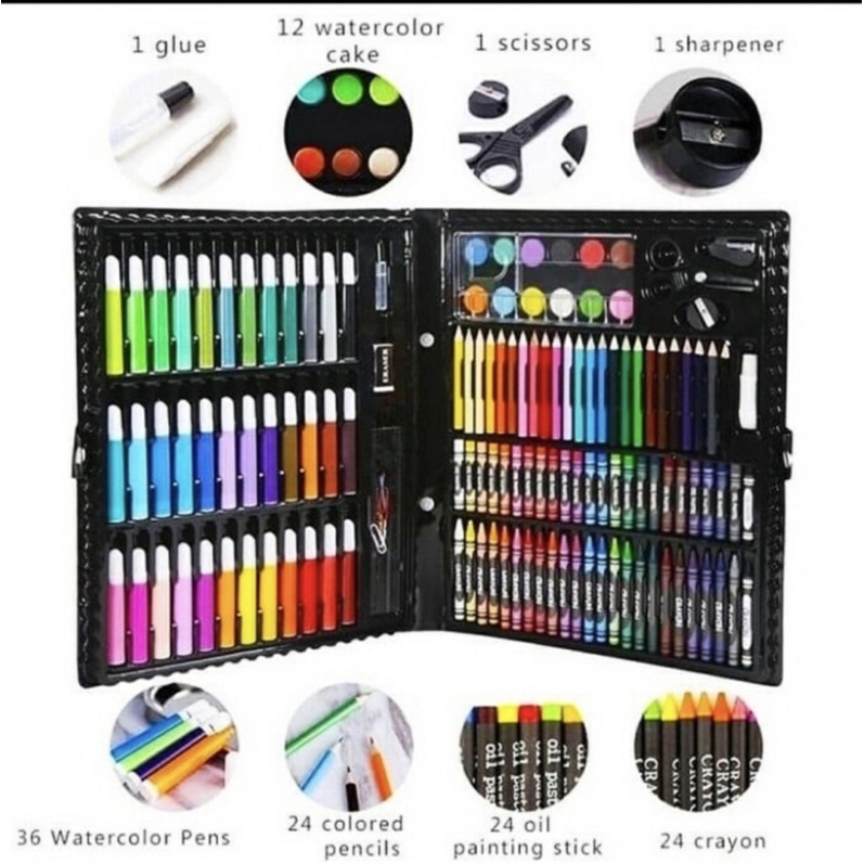 ALAT MENGWARNAIN SET CRAYON COLOURING SET 150PCS / PENSIL WARNA SET 150PCS - BENUA DUNIA