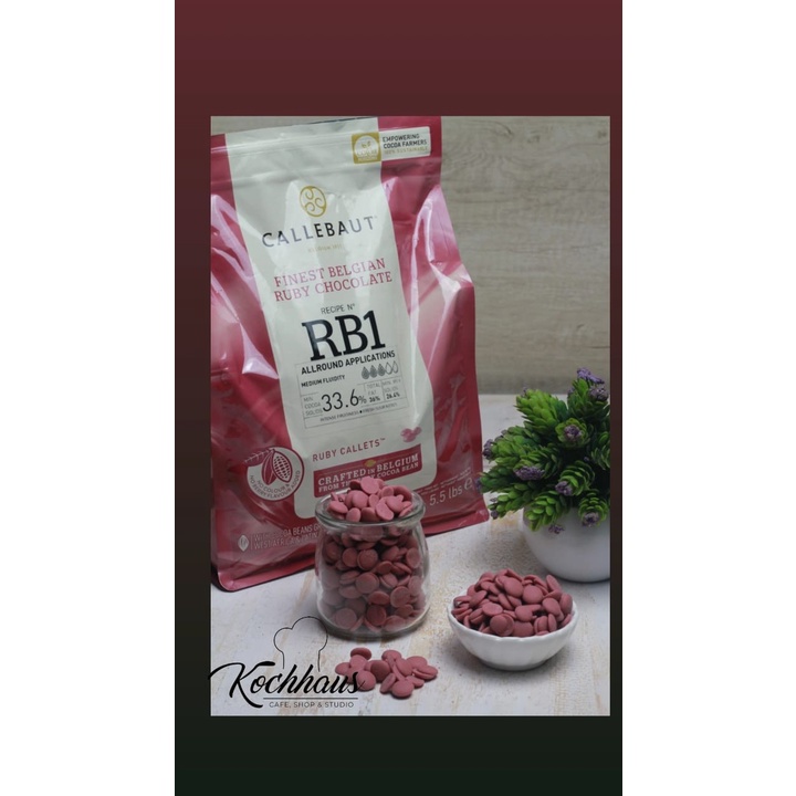 

Callebaut Finest Belgian Ruby Chocolate 33.6% Ruby Callets 500gr
