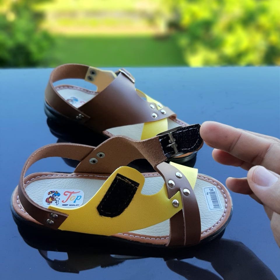 SDL08 Sepatu Sandal Kulit Sintetis Tali Perepet Anak Laki Laki Umur 1 2 3 4 5 6 tahun