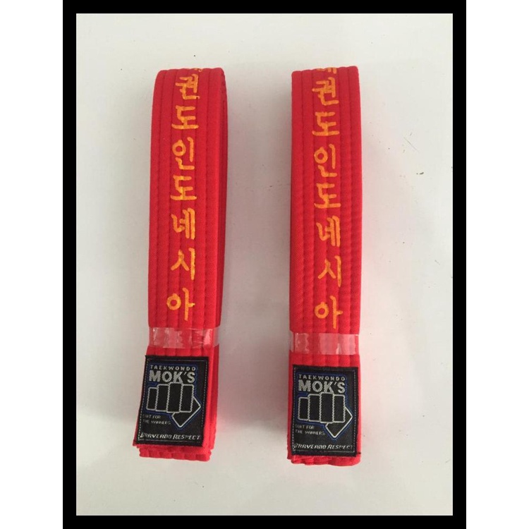 TERLARIS SABUK BELADIRI / TAEKWONDO BELT MOKS - RED / MERAH 