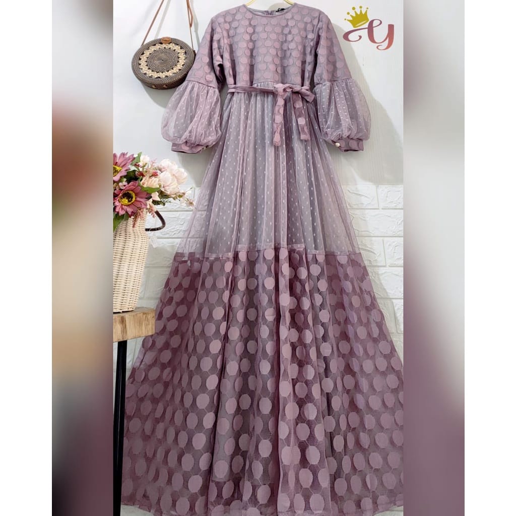 Gamis Brokat Tangan balon New Ozias
