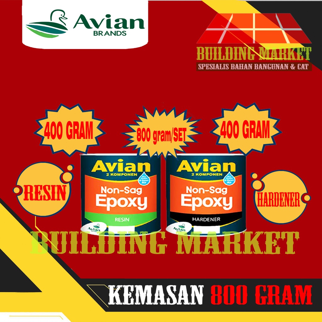 LEM EPOXY AVIAN NON SAG EPOXY AVIAN 2 KOMPONEN NON-SAG (A+B) 800 GRAM