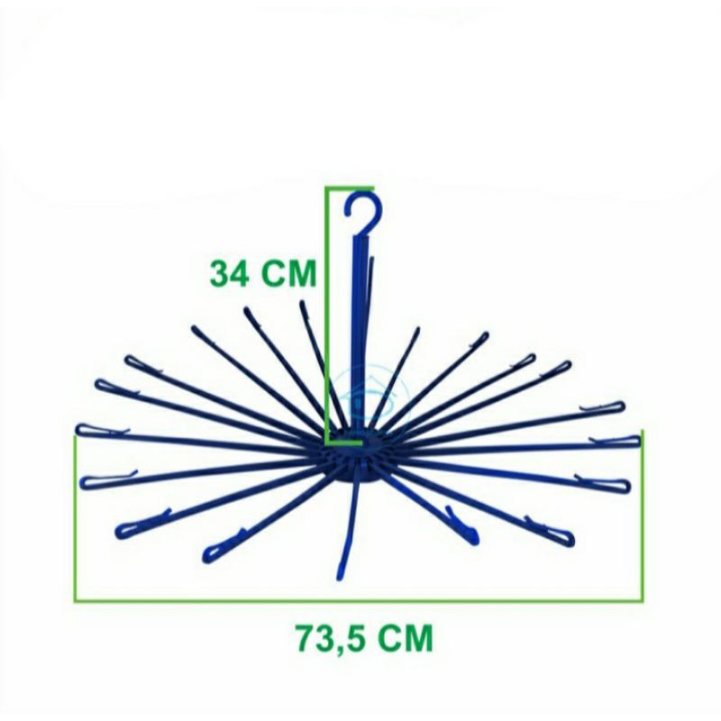 JEMURAN - BAJU - PUTAR - 30 STIK PENGAIT - TEBAL/ FOLDING HANGER / GANTUNGAN - PUTAR - BULAT - TEBAL