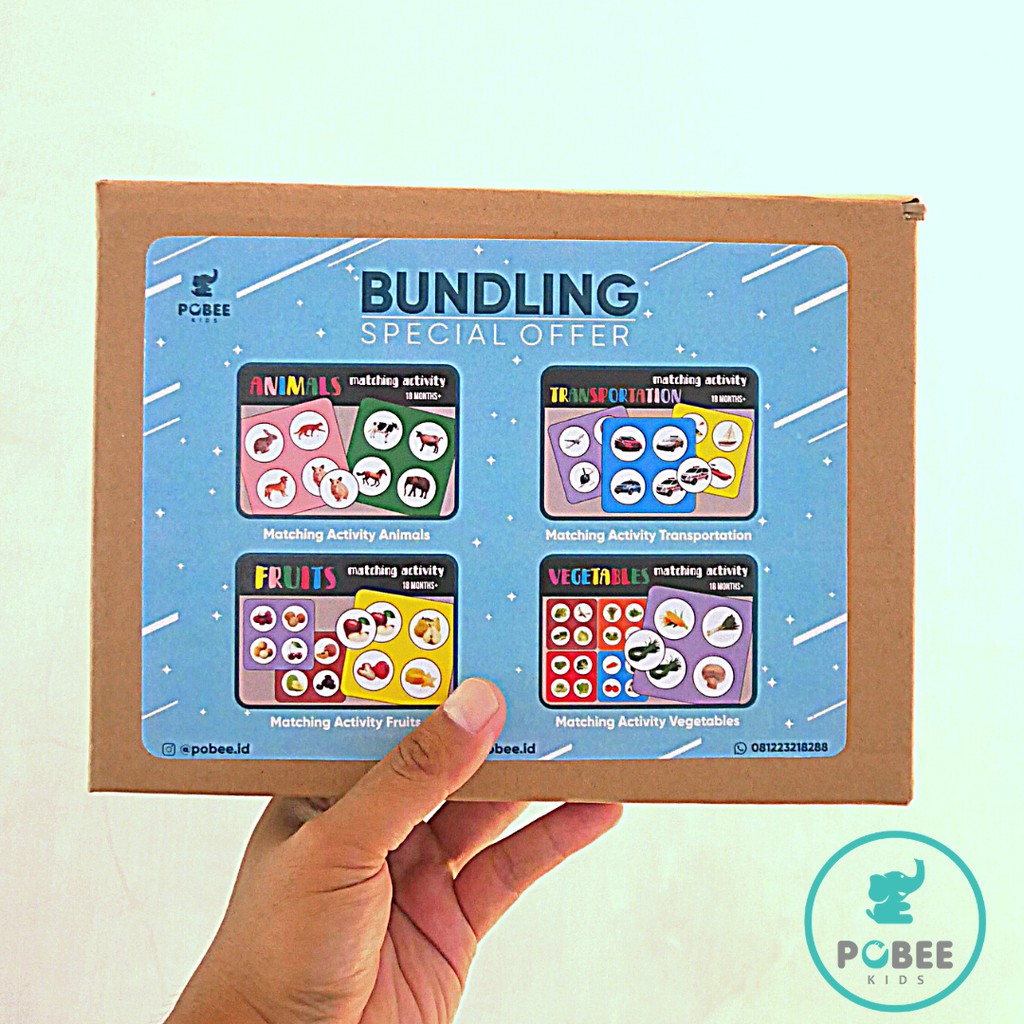 Paket Mainan Aktifitas Mencocokkan Gambar Sayur, transportasi, Hewan dan Buah
