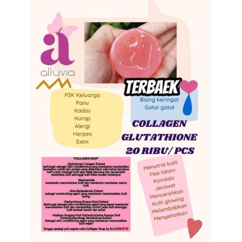 [100% ORI] ALLUVIA COLLAGEN &amp; GLUTATHIONE BEAUTY SOAP SABUN PEMUTIH WAJAH / BADAN / TANGAN 100% ORIGINAL