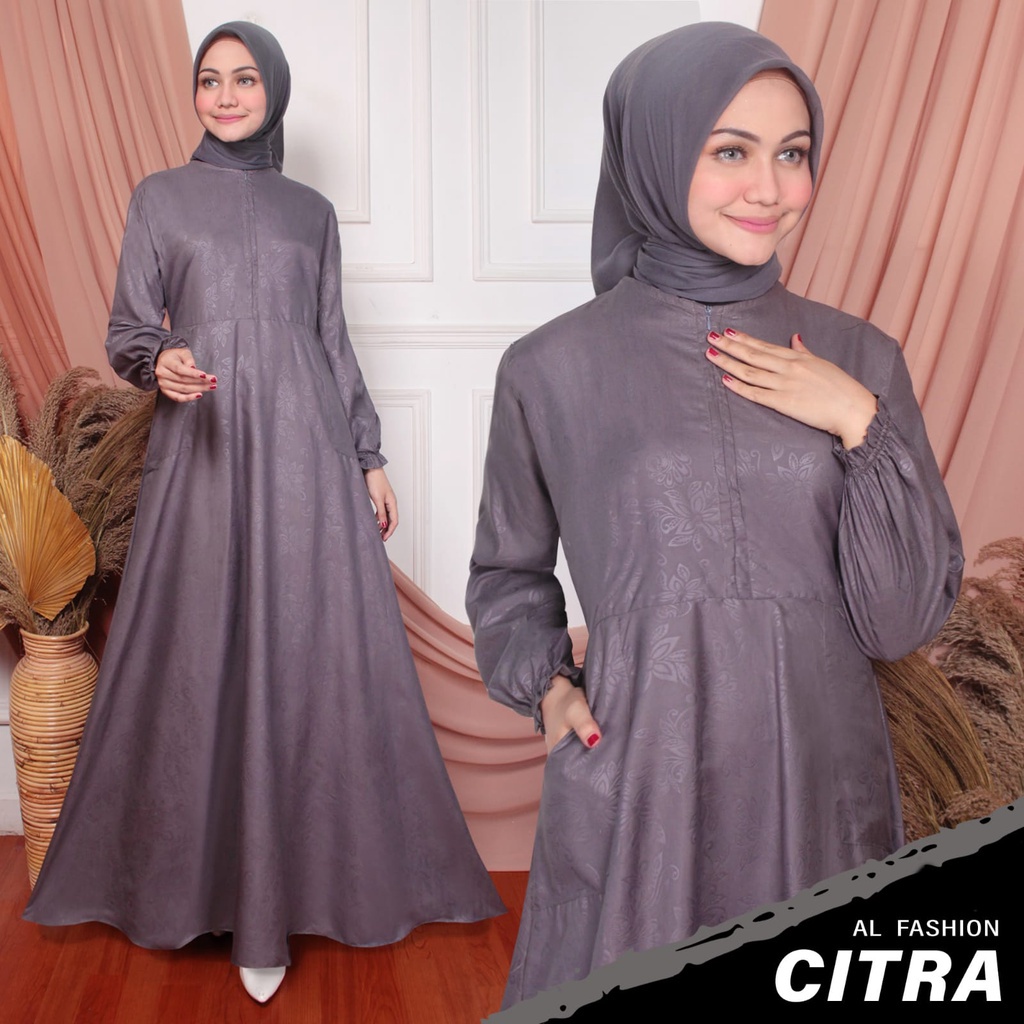 ABA agen baju HOMEDRESS muslim GAMIS wanita POLOS CITRA EMBOS ( DAPAT GAMIS AJA )-2