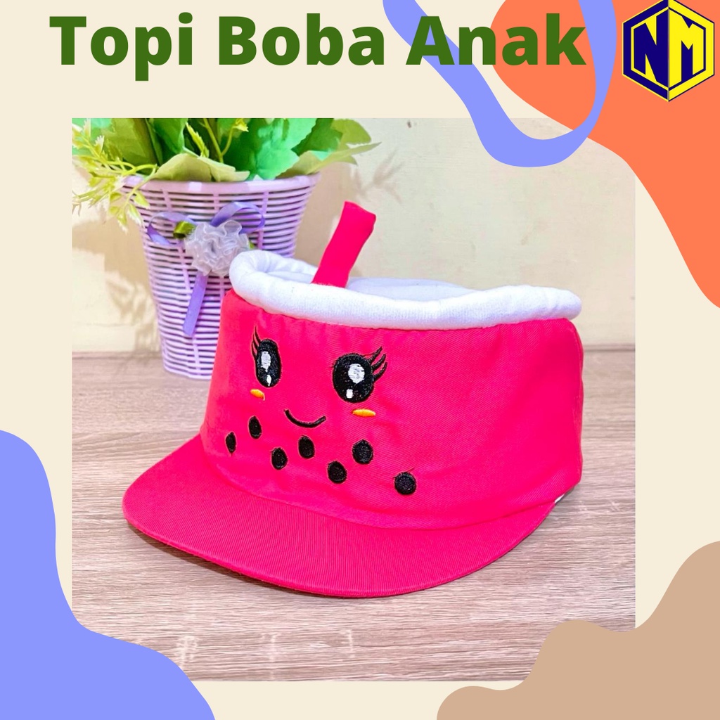 Topi Anak Motif Boba Viral Terbaru Untuk Topi Anak-Anak Laki-Laki Perempuan Topi Boba Lucu