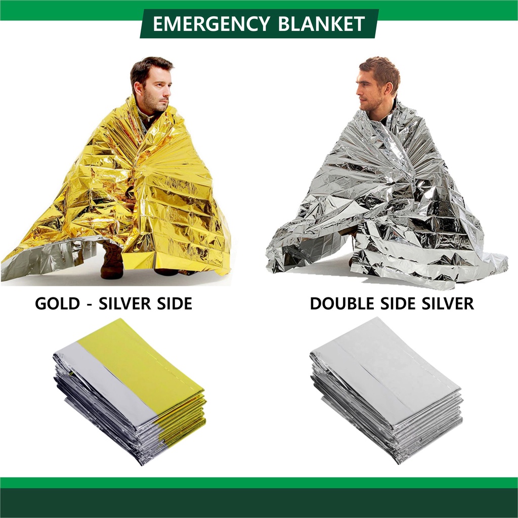 Jual EMERGENCY THERMAL BLANKET ANTI HIPOTERMIA / SELIMUT DARURAT CAMPING HIKING Shopee Indonesia