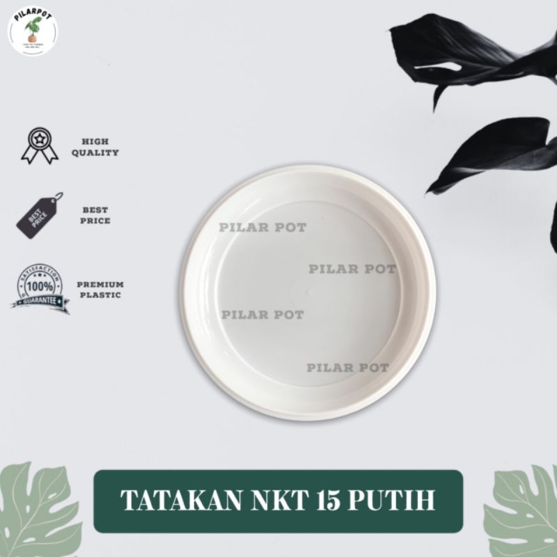 tatakan alas pot bunga nkt 15 putih 12cm untuk pot 15cm - NKT PUTIH 15