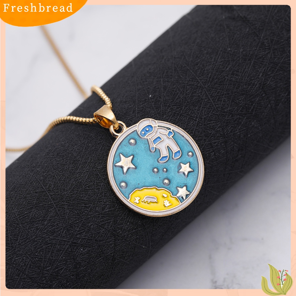 【Fresh】❀Women Romantic Starry Sky Enamel Star Moon Pendant Chain Necklace Jewelry Gift