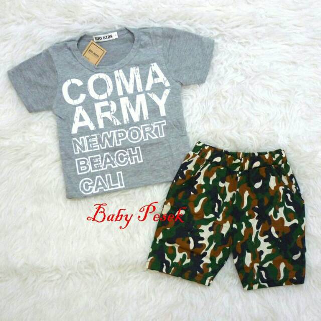 Setelan Baju Coma Army Anak Bayi Laki-Laki ( 3 bln - 2.5 th )