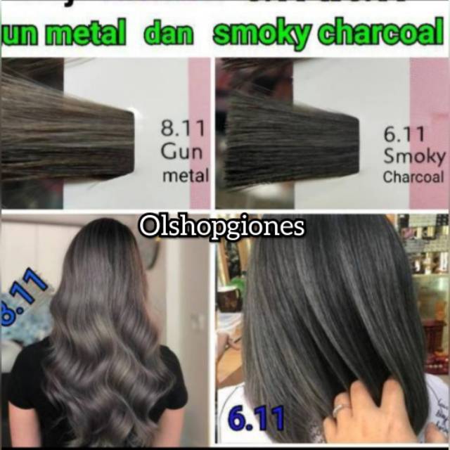 Loreal MajiFashion 8.11 gun metal / 6.11  smoky charcoal cat rambut L'OREAL maji fasion + oxydant