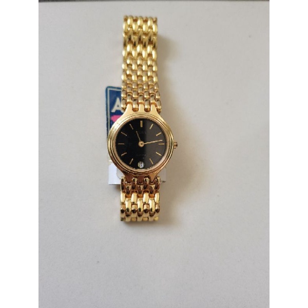 JAM TANGAN WANITA ALBA ANALOG STAINLESS STEEL GOLD DIAL AYC82AX ORIGINAL