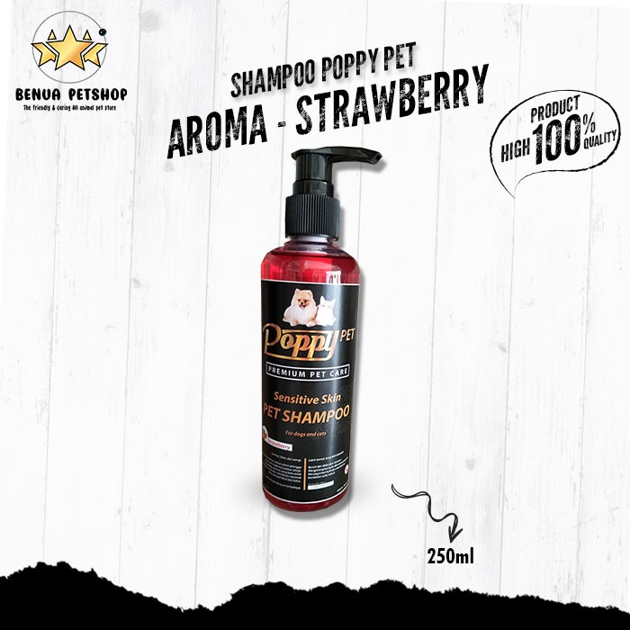 Shampoo Kucing &amp; Anjing POPPY PET 250ML wangi Premium Care 2 in 1