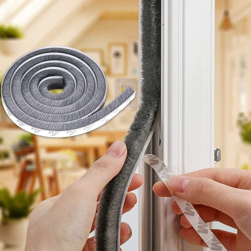 GSSi Ganchun Lis Strip Pintu Brush Strip Sealing Sound Insulation 9 X 15 Mm 10m - Kk-062 - Gray Or-i