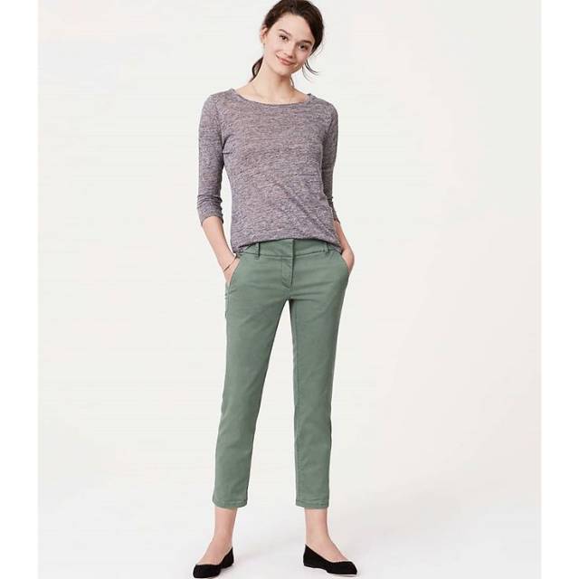 Loft Skinny Cropped Chinos in Marisa Fit - Green