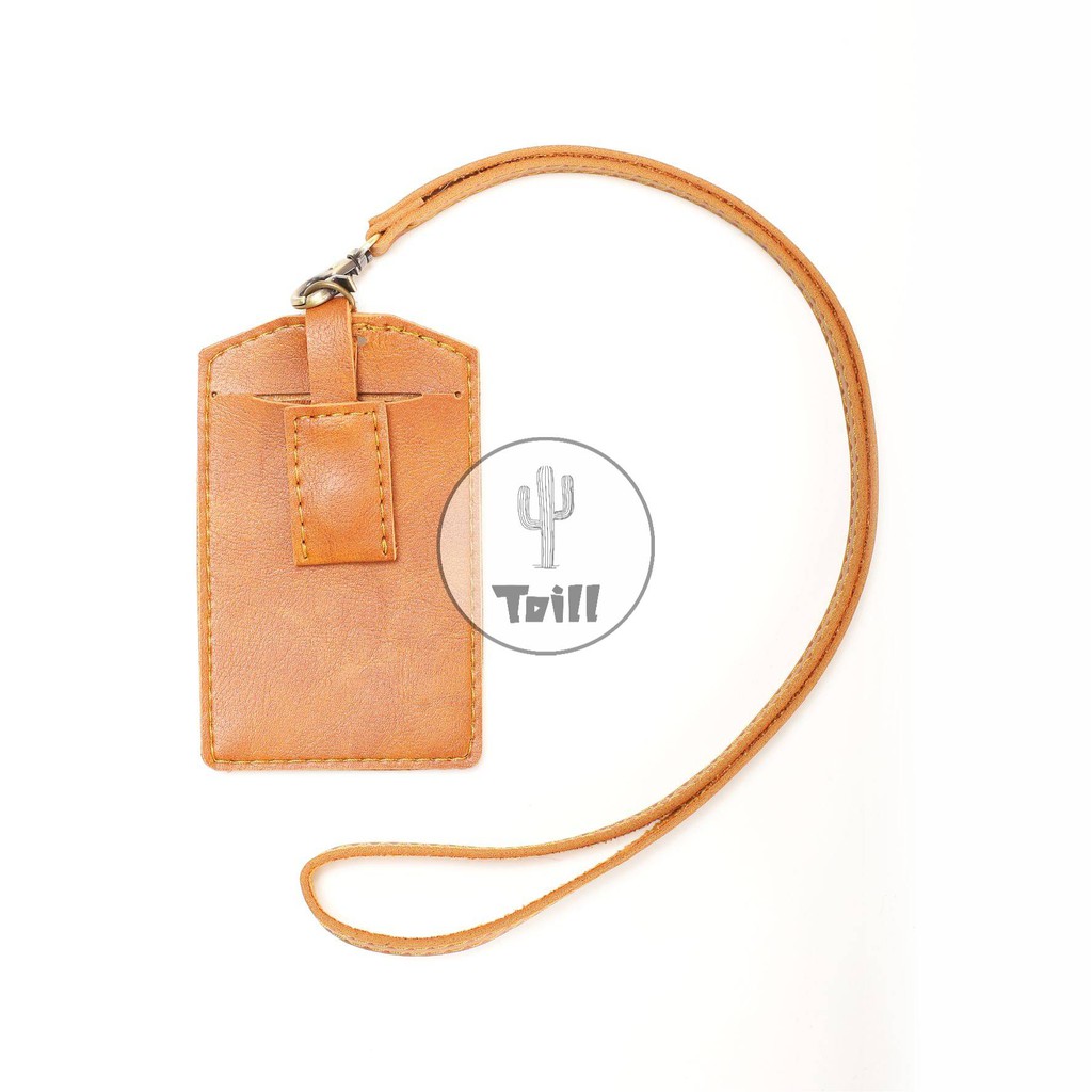 Name Tag Id Card Holder Kulit Souvenir Holder Kantor Muqten Patuk Multifungsi Di Kait Dan Di Kalung