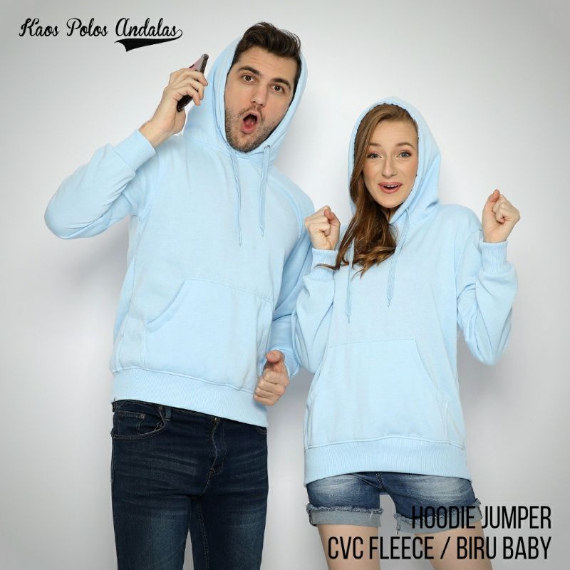 HOODIE JUMPER BAHAN COTTON CVC FLEECE SERI WARNA 1