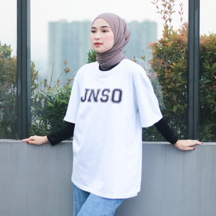 7.7 Jiniso T-Shirt Classic Oversize Tee Putih Jnso Black | Kaos Limited