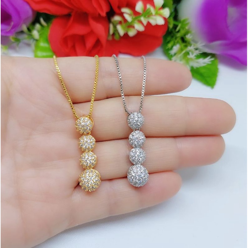 Set Kalung+Liontin Xuping Permata 050.051 Lapis emas 18k